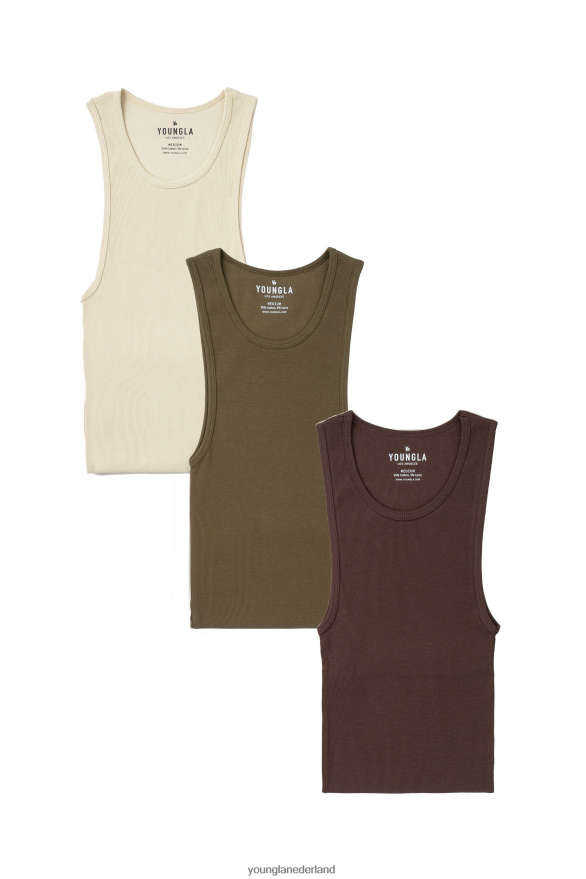 kleding nl YoungLA Heren 340 vrouwenliefhebbers - 3-pack aards pak ZV0RH42