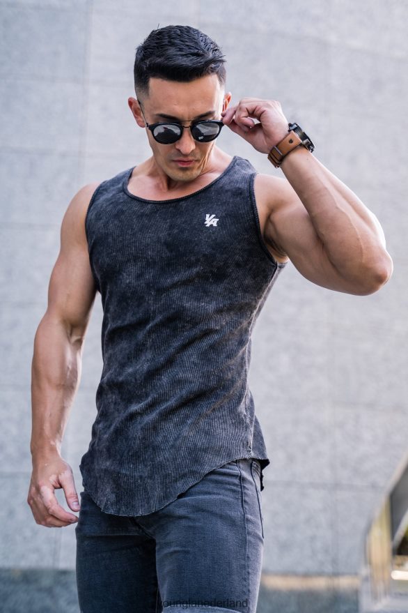 kleding nl YoungLA Heren Geribbelde tank met 314 scheppen aan de onderkant zand ZV0RH4119