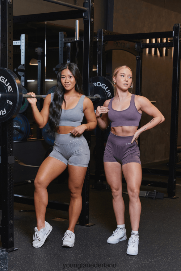 kleding nl YoungLA vrouwen W315 geribbelde sportbeha van carbon zwarte wassing ZV0RH41007