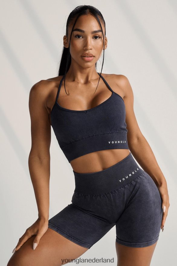 kleding nl YoungLA vrouwen w311 carbon sportbeha met gekruiste rug zwarte wassing ZV0RH41004