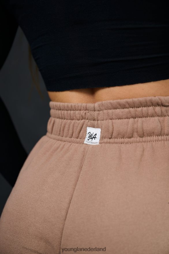 kleding nl YoungLA vrouwen W201 fleecebroek met wijde pijpen lichtbruin ZV0RH41144