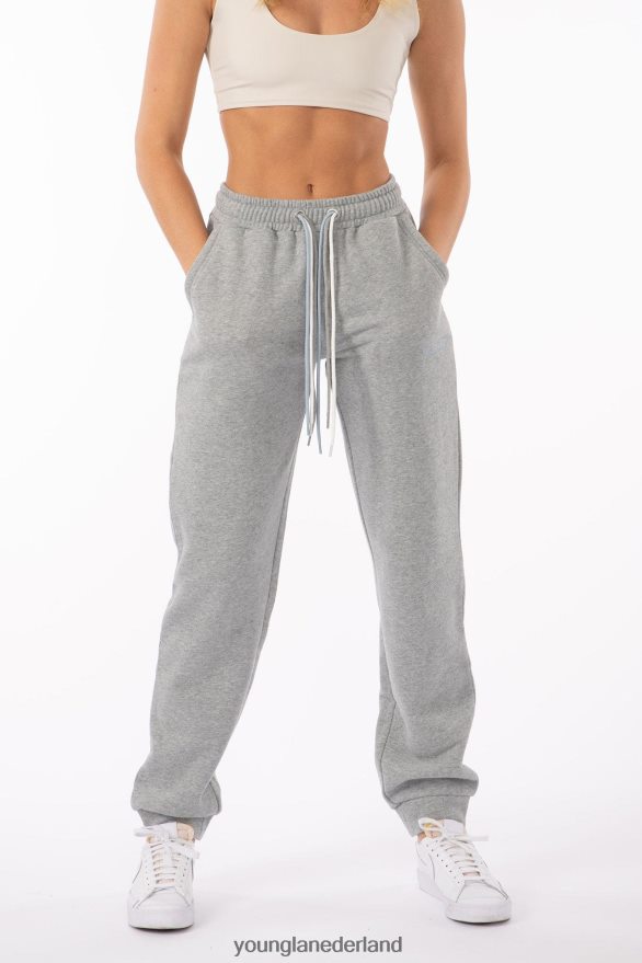 kleding nl YoungLA vrouwen W207 drievoudige stringjoggingbroek grijs gemêleerd ZV0RH41136