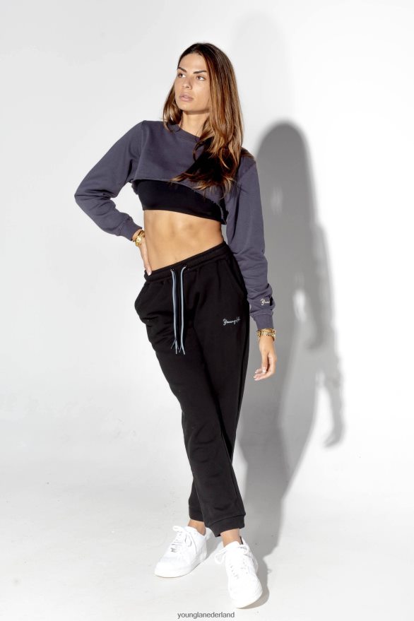 kleding nl YoungLA vrouwen W207 drievoudige stringjoggingbroek grijs gemêleerd ZV0RH41136