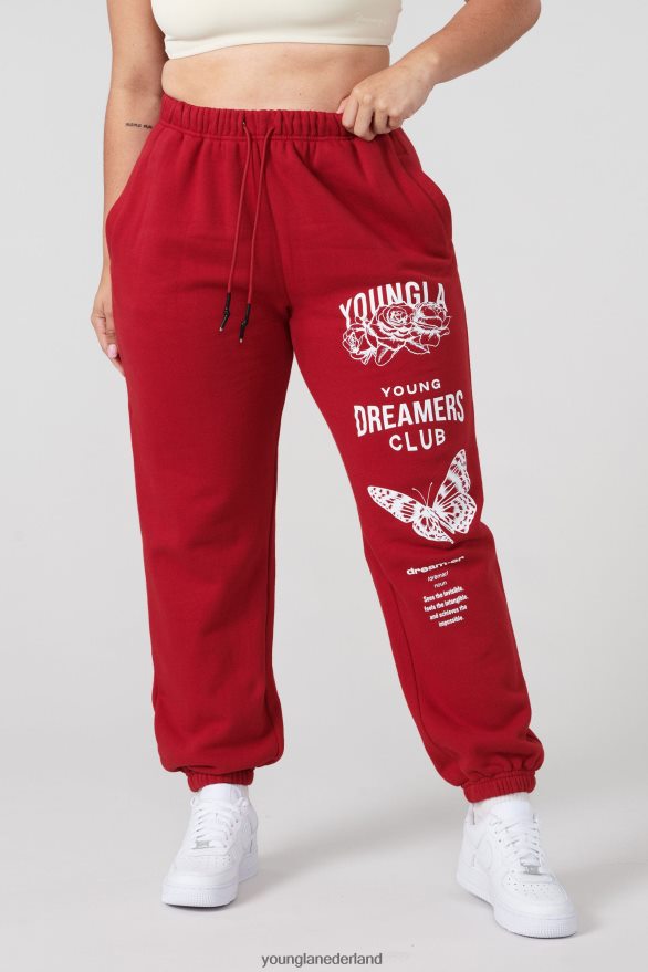 kleding nl YoungLA vrouwen w211 dromerige joggers dieprood ZV0RH41122