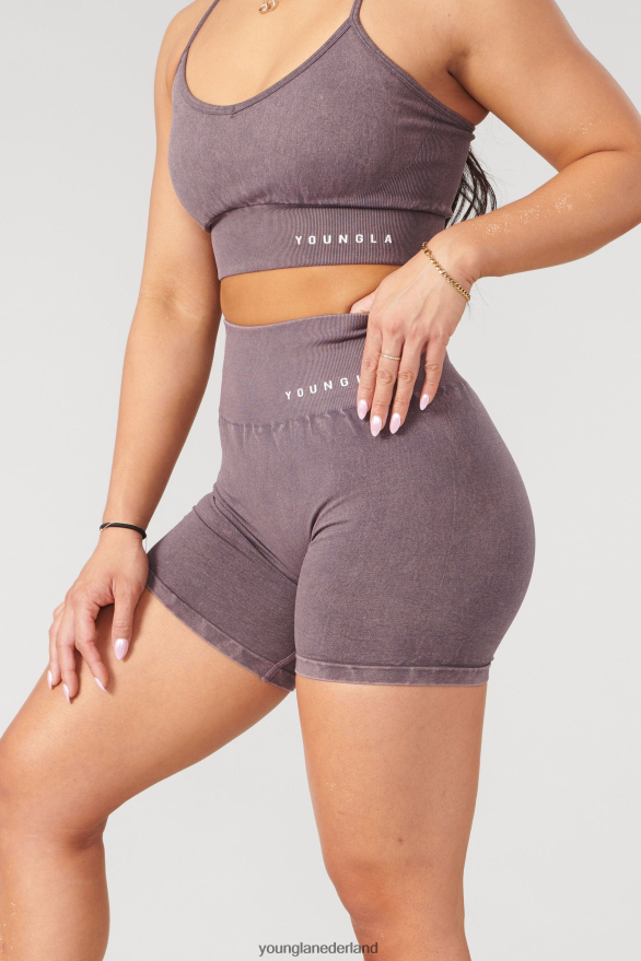 kleding nl YoungLA vrouwen W111 carbon scrunch bikershort pruimentruffel ZV0RH41112