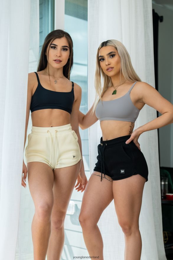 kleding nl YoungLA vrouwen w113 perzikkleurige korte broek ivoor ZV0RH41101