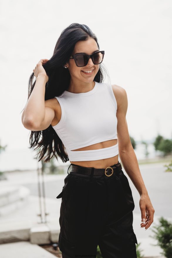 kleding nl YoungLA vrouwen W302 tanktop met sjerp donker olijfgroen ZV0RH41043