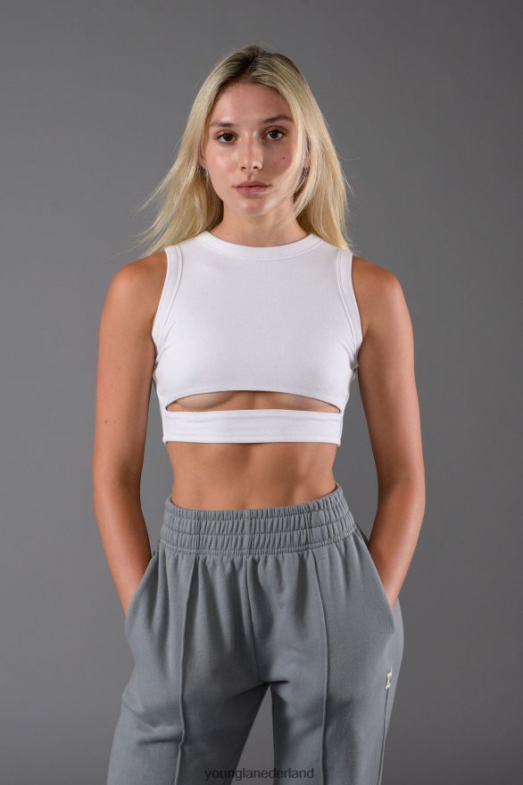 kleding nl YoungLA vrouwen W302 tanktop met sjerp donker olijfgroen ZV0RH41043