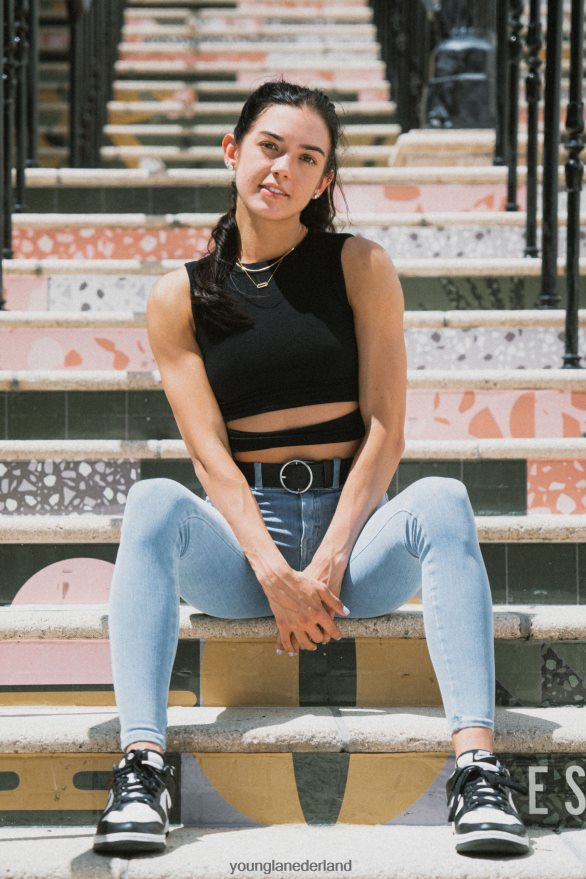 kleding nl YoungLA vrouwen W302 tanktop met sjerp donker olijfgroen ZV0RH41043