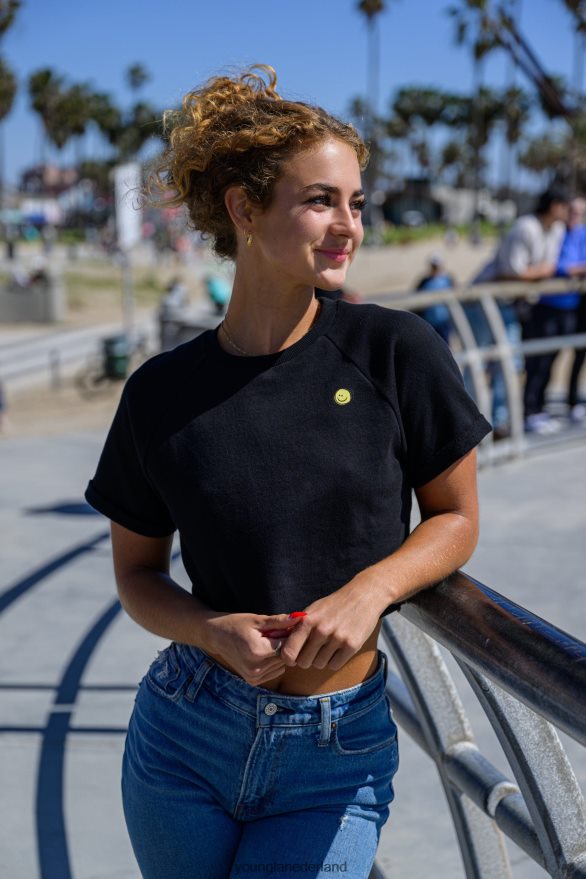 kleding nl YoungLA vrouwen W411 cropped raglan-T-shirt stoffig paars ZV0RH41052