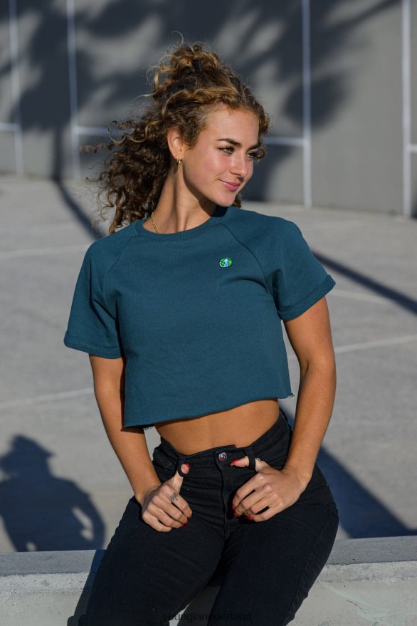 kleding nl YoungLA vrouwen W411 cropped raglan-T-shirt stoffig paars ZV0RH41052