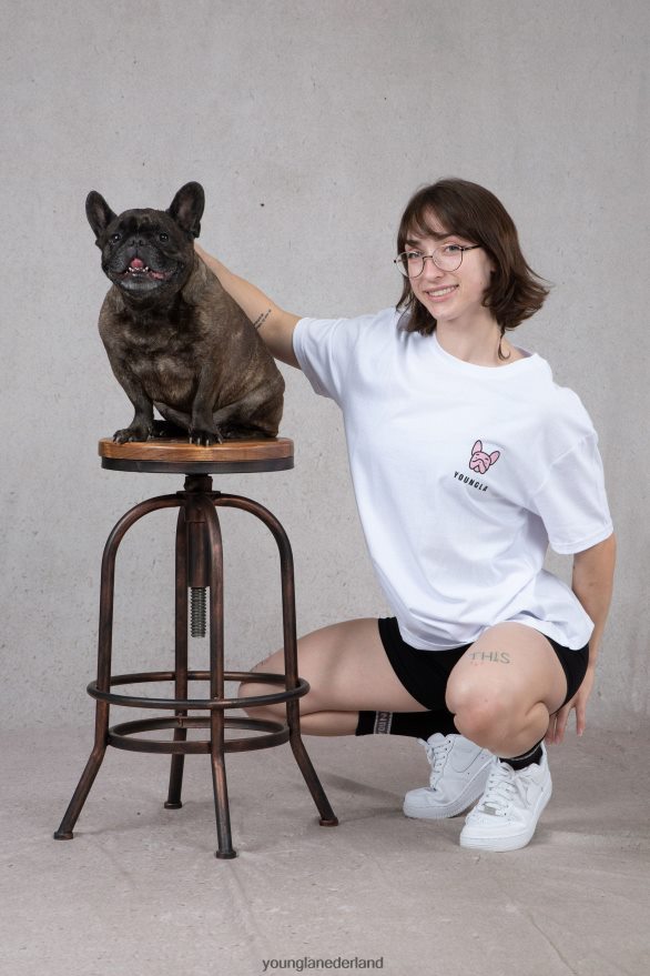 kleding nl YoungLA vrouwen W417 iggy oversized T-shirt lichtgrijze wassing ZV0RH41057