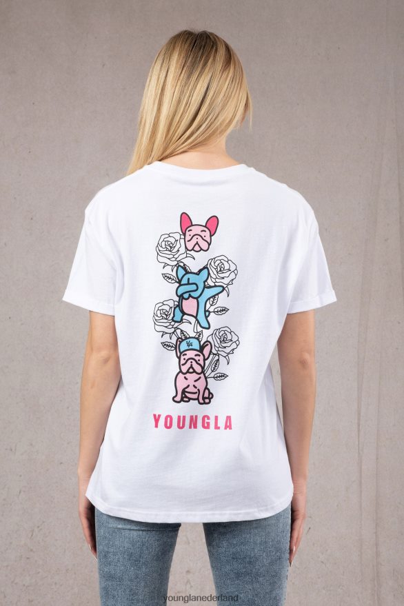 kleding nl YoungLA vrouwen W417 iggy oversized T-shirt wit ZV0RH41059