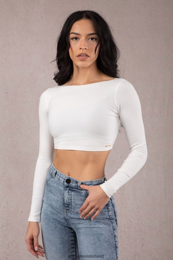 kleding nl YoungLA vrouwen W419 Grace cropped top kokosmelk ZV0RH41047