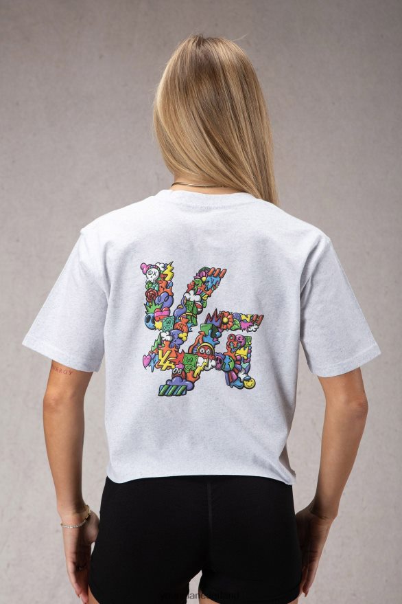 kleding nl YoungLA vrouwen W421 trippy oversized T-shirt heide wit ZV0RH41079