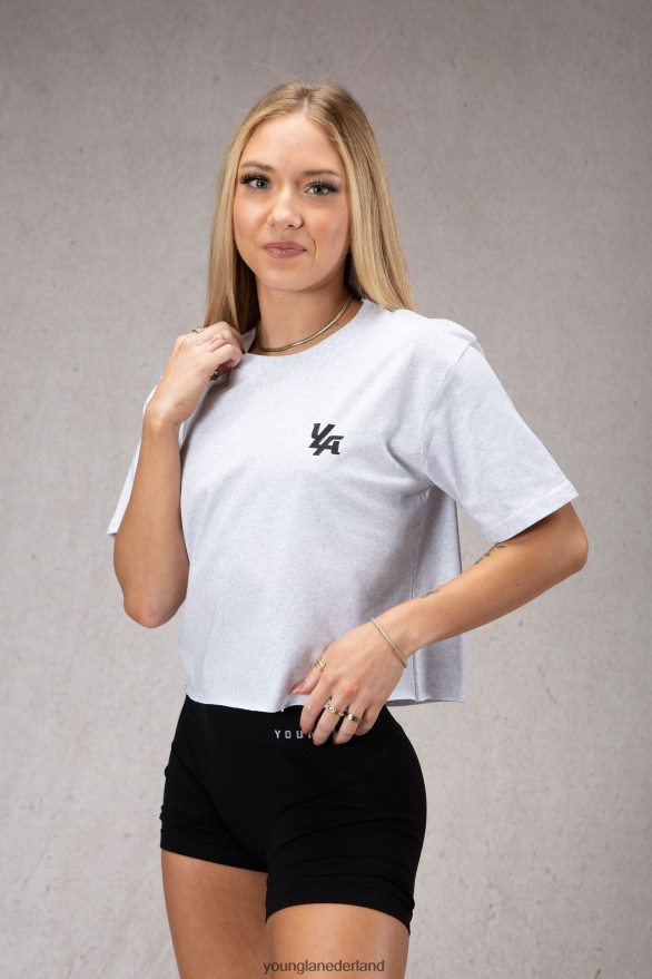 kleding nl YoungLA vrouwen W421 trippy oversized T-shirt heide wit ZV0RH41079