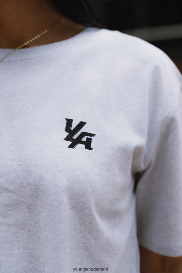 kleding nl YoungLA vrouwen W421 trippy oversized T-shirt heide wit ZV0RH41079