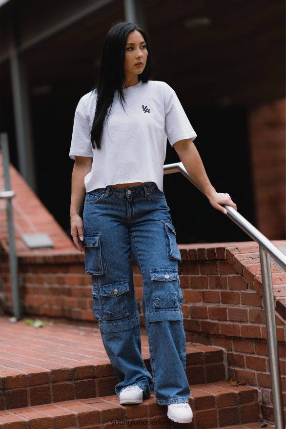 kleding nl YoungLA vrouwen W421 trippy oversized T-shirt heide wit ZV0RH41079