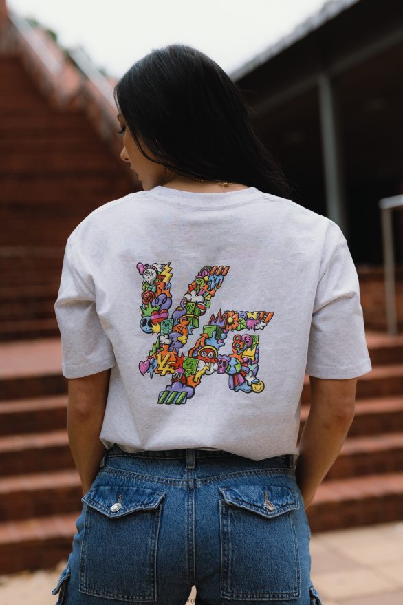 kleding nl YoungLA vrouwen W421 trippy oversized T-shirt zwart ZV0RH41080