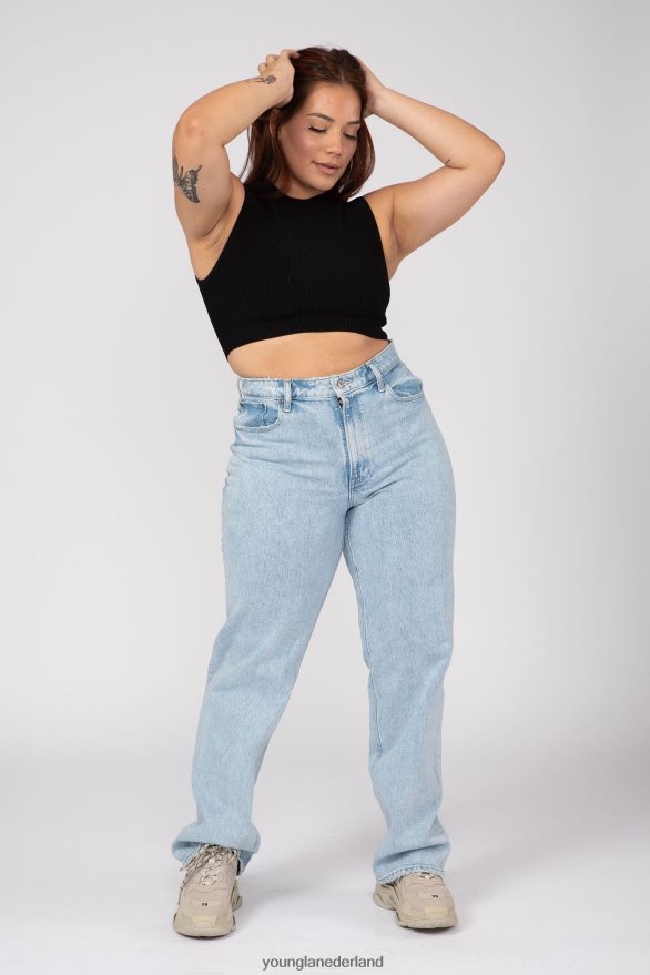 kleding nl YoungLA vrouwen w301 contour geribbelde tank blauwe mist ZV0RH41049