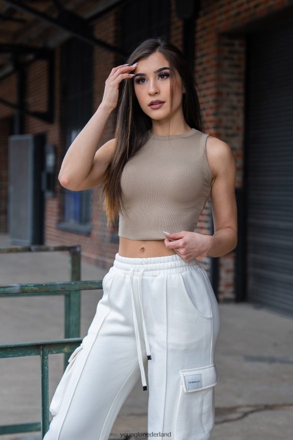 kleding nl YoungLA vrouwen w314 - tanktop met flexrib blauwe mist ZV0RH41063