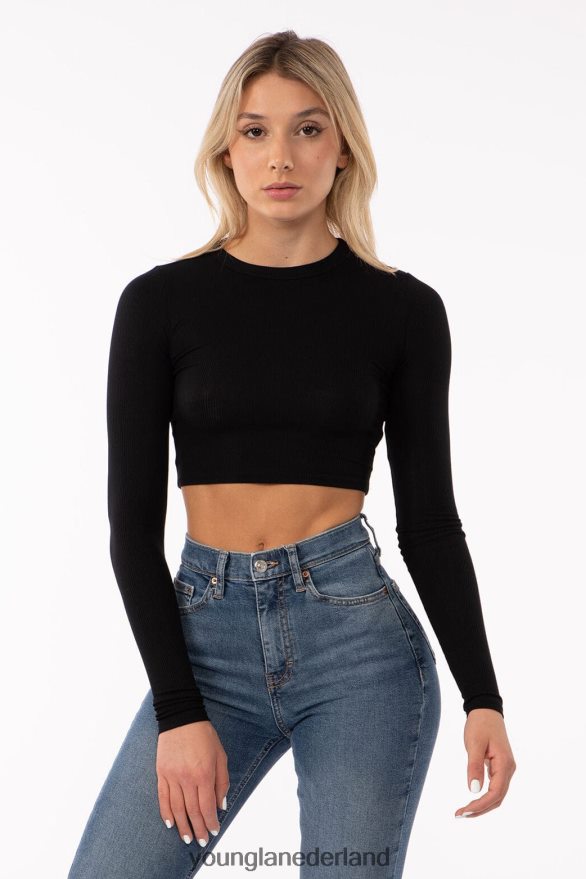 kleding nl YoungLA vrouwen w402 geribbelde lange mouw licht taupe ZV0RH41064