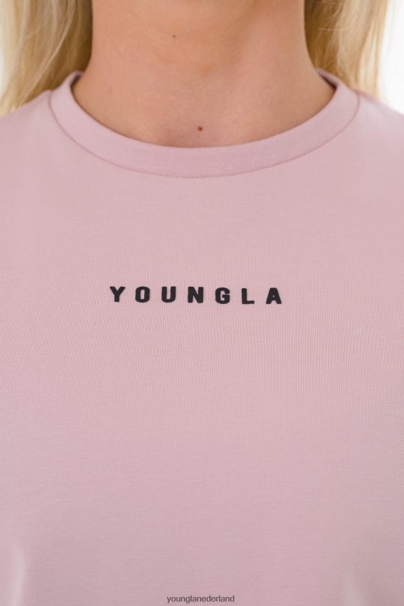 kleding nl YoungLA vrouwen w403 gevestigd cropped t-shirt roze drankje ZV0RH41023