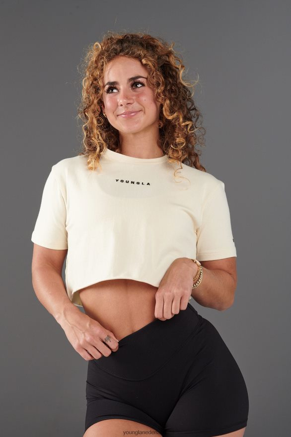 kleding nl YoungLA vrouwen w403 gevestigd cropped t-shirt zwart ZV0RH41025