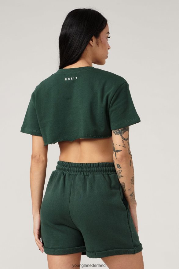 kleding nl YoungLA vrouwen w407 super cropped T-shirt Bos Groen ZV0RH41033