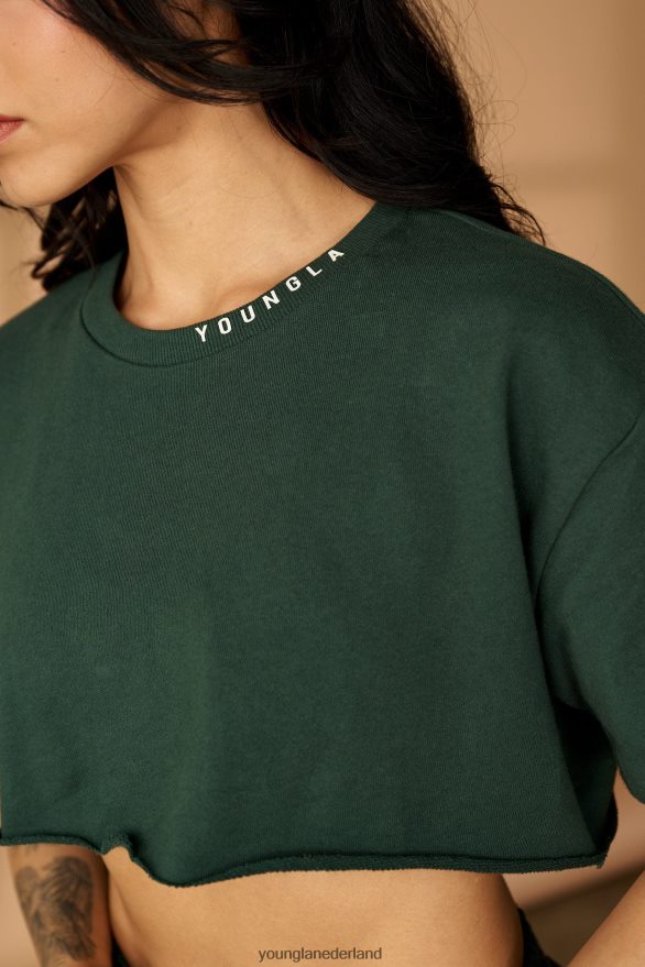 kleding nl YoungLA vrouwen w407 super cropped T-shirt Bos Groen ZV0RH41033
