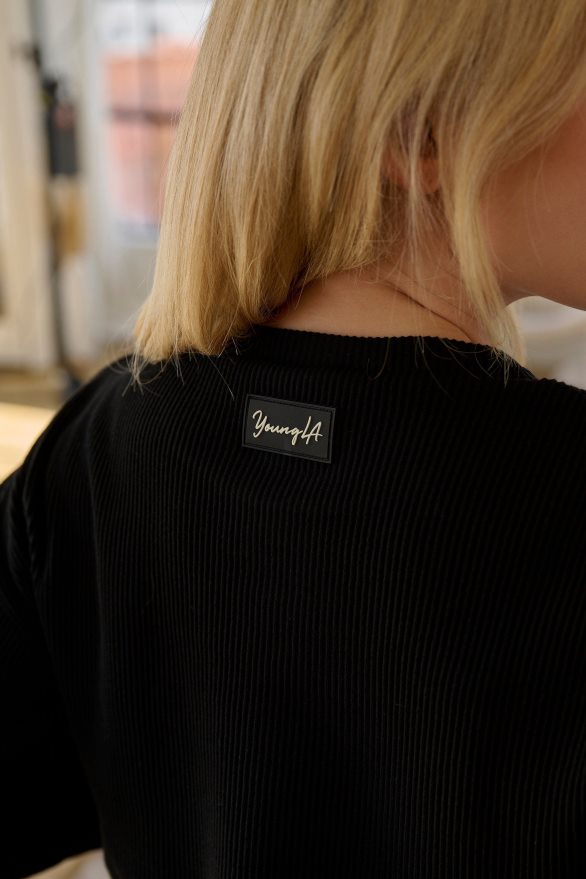 kleding nl YoungLA vrouwen w413 perzikkleurige cropped lange mouw ivoor ZV0RH41071