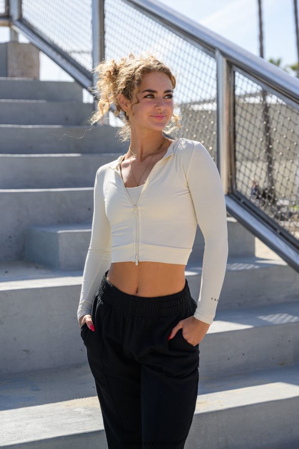 kleding nl YoungLA vrouwen w418 lange mouw met dubbele ritssluiting zwart ZV0RH41039