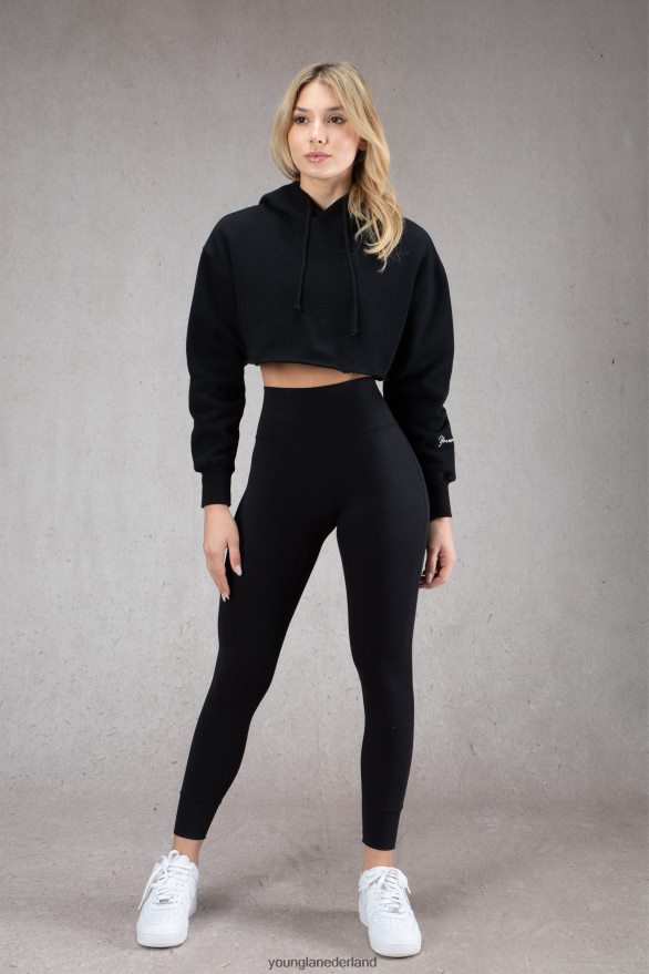 kleding nl YoungLA vrouwen W508 perfecte cropped hoodie Bos Groen ZV0RH41173