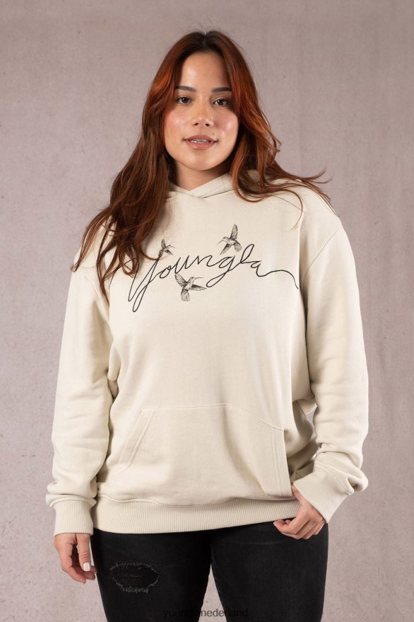 kleding nl YoungLA vrouwen W509 oversized hoodie met kolibrie leiblauw ZV0RH41185