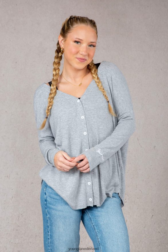 kleding nl YoungLA vrouwen w415 café vest zilveren wolk ZV0RH41196